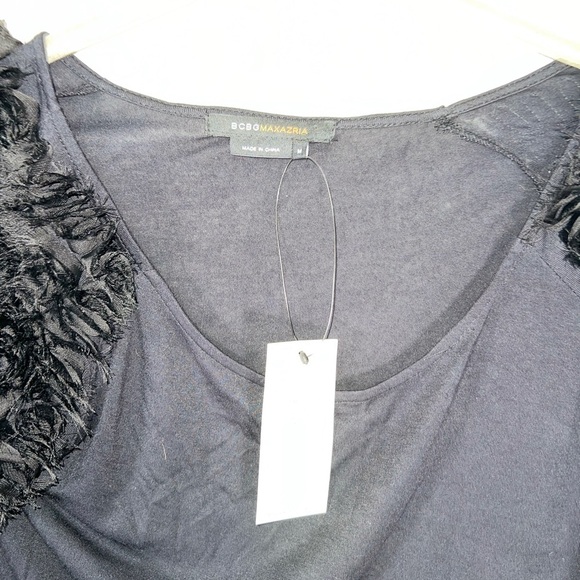 BCBG Maxazria Shirt Womens Size M Feather Short Sleeve NWT BC31572D - Picture 4 of 9